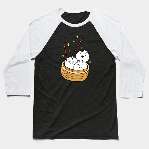 Happy Dumpling Baseball T-Shirt by Kimprut